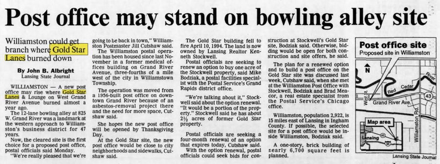 Gold Star Lanes - Feb 1995 Post Office Considered